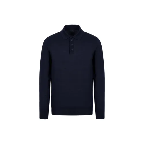 EMPORIO ARMANI FW25 Поло Мужское Темно-синий