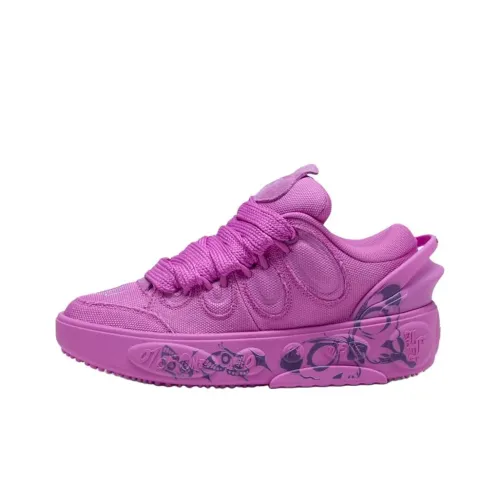 PUMA Lamelo Ball Детские баскетбольные кроссовки Low Top Фиолетовый Школьный возраст
