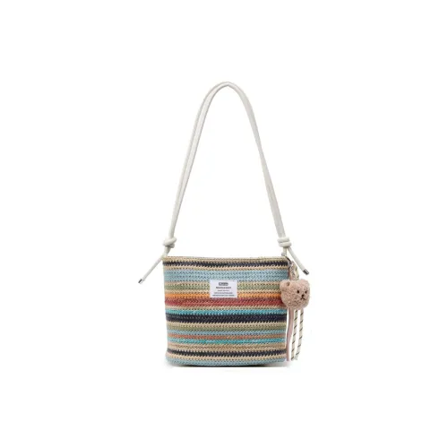 Kewuku Плетеные соломенные сумки через плечо сумка на плечо унисекс белый синий