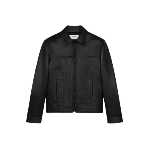 CELINE Кожа Куртка Мужская Черная