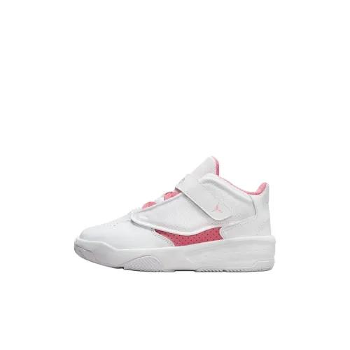 Jordan Max Aura 4 Противоскользящие Устойчивые к истиранию MID Топ Детские Баскетбольные кроссовки Белый Розовый
