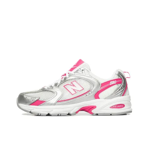 New Balance NB 530 Low Топ Беговые кроссовки Женские Серебряный Розовый