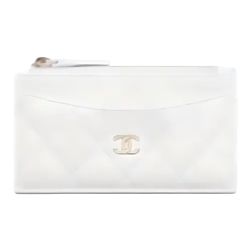 CHANEL Телячья кожа Держатель для карт Женский Белый