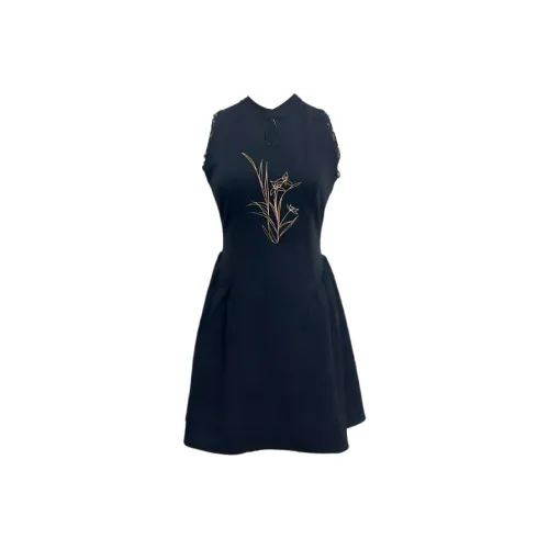 VKXOW Черные Женские Платья без рукавов