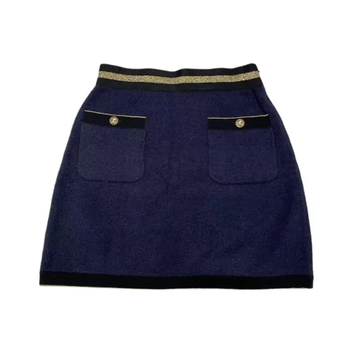 Chanel 19C Повседневная короткая юбка Женская Синий Золото Цвет