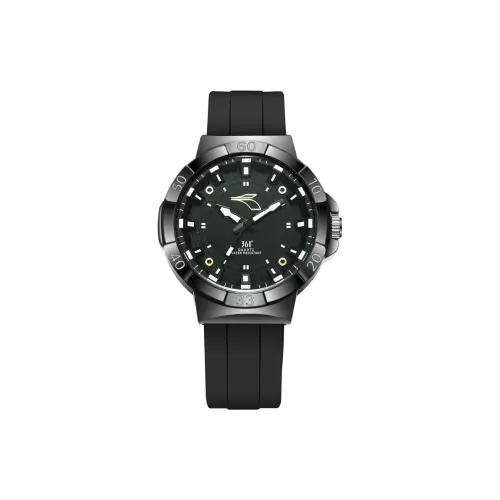 361° Кварцевый механизм силиконовый ремешок мужские часы черный циферблат