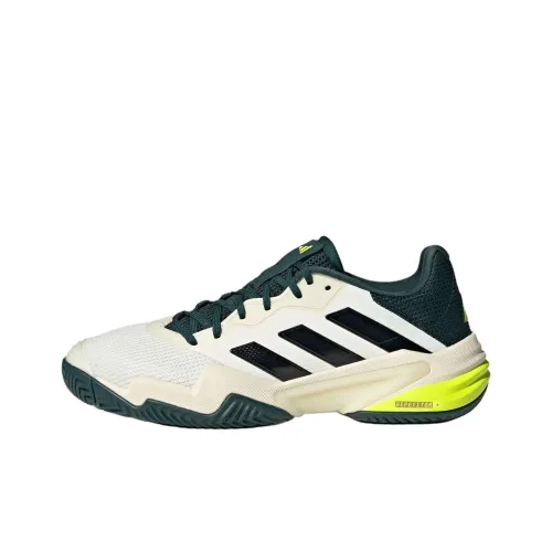 Adidas Barricade 13 Противоскользящие Устойчивые к Износу Низкие Кроссовки для Тениса Мужские Белые Зеленые