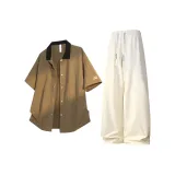 Дюна Желтая Рубашка + Бежевые Абрикосовые Штаны