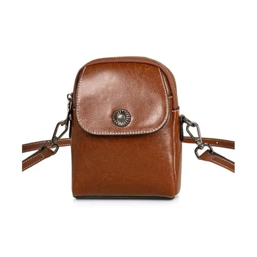 KAISER Коровья кожа Сумка через плечо Сумка на плечо Женская Кофейного цвета