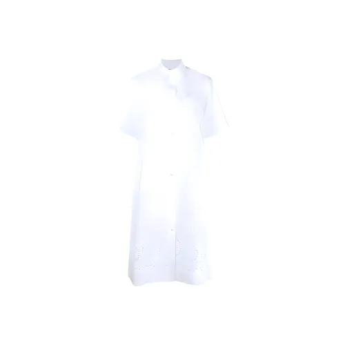 PAROSH Белое Женское Короткое Платье с Рукавами