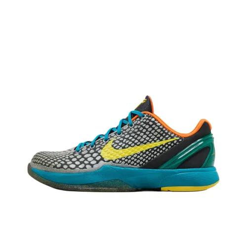 nike Zoom Kobe 6 Противоскользящий Устойчивый к истиранию Низкий Топ Детские Баскетбольные кроссовки Серый Синий Подростки