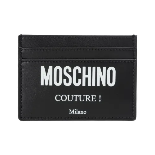 MOSCHINO Мужской кожаный держатель для карт черный