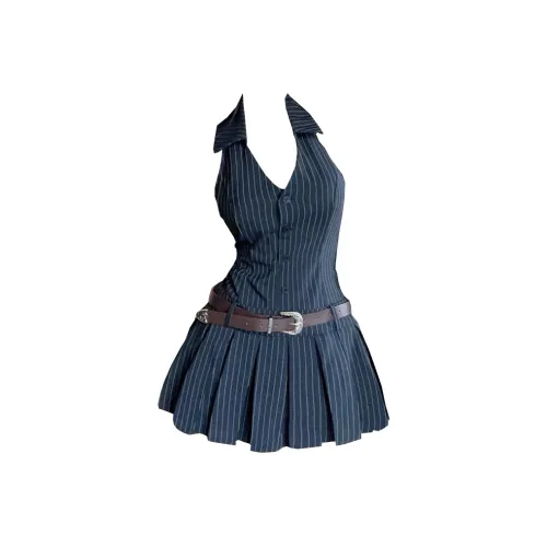 Si Bei'er Без рукавов Платье Женское Темно-синий