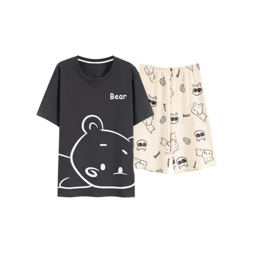 MULONGSHIJIA Сланцево-серый мужской пижамный комплект