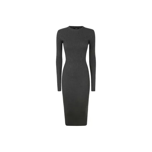 WARDROBE.NYC Серый Женские Длинные Платья с Рукавами