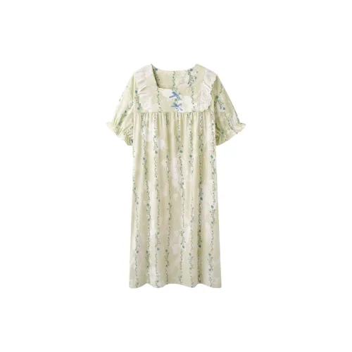 QIAOJIAREN Светло-зеленые женские ночные сорочки