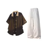 Polar Black Shirt + Light Photinia Gray Pants  
Полярный Черный Рубашка + Светлый Фотиния Серый Штаны