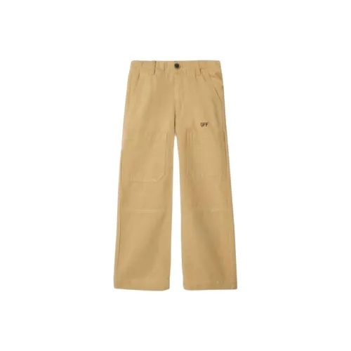 Off Белый Карго Брюки Детские Желтые