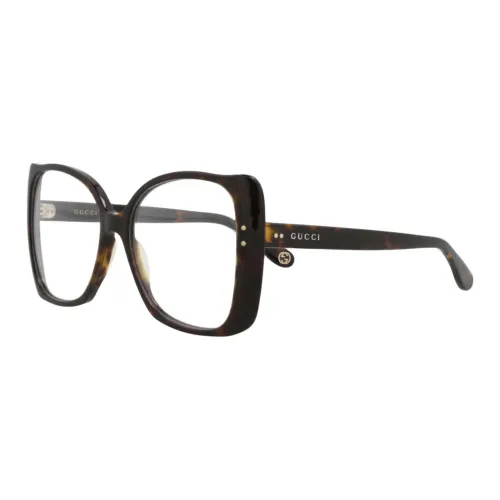 GUCCI Ацетат Квадратные Оправы для Очков Женские Havana