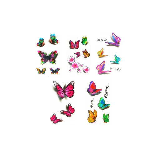 BEAUTY GLAZED Многоцветный Бабочка Сексуальный Промытый Временные Татуировки