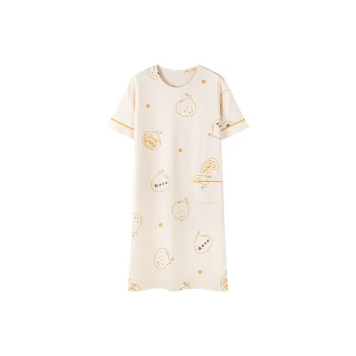 DUSHILIREN 1016 Светло-желтые Женские Ночные сорочки