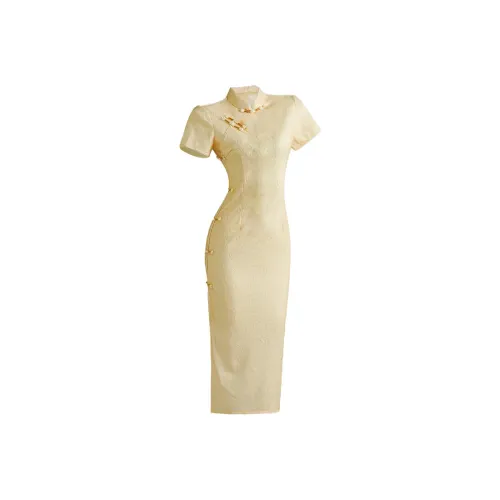 QIAOMONVHAI Короткое платье с короткими рукавами женское