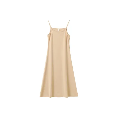 MUQINGQING Хаки Женские Слип-платья