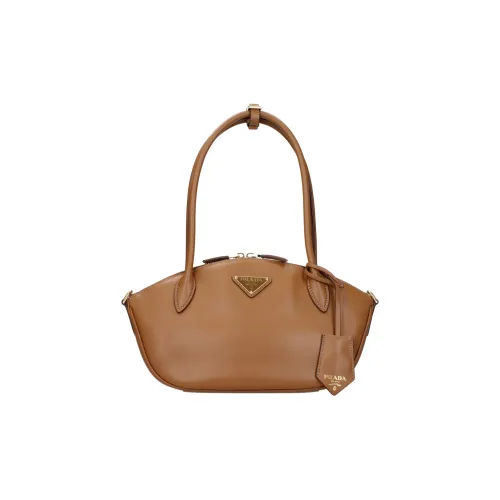 PRADA Сумка через плечо из кожи маленькая женская коричневая