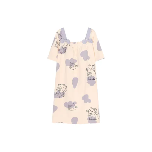 Pretty lady Абрикос Мультяшный Женские Ночные сорочки