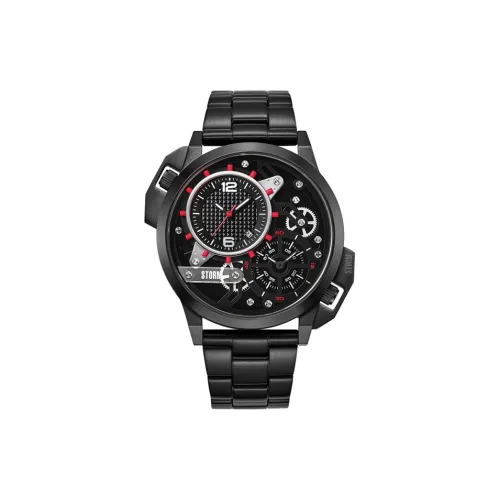 STORM DUALATON Collection Мужские часы Кварцевый механизм Ремешок из нержавеющей стали Черный циферблат