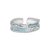 Ледяной синий текстурированный кольцо - мужской