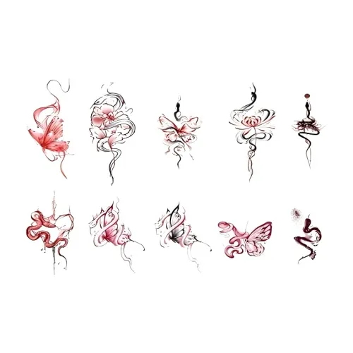 JIXUAN Bian Цветочный дизайн Знак Змеи Временные татуировки