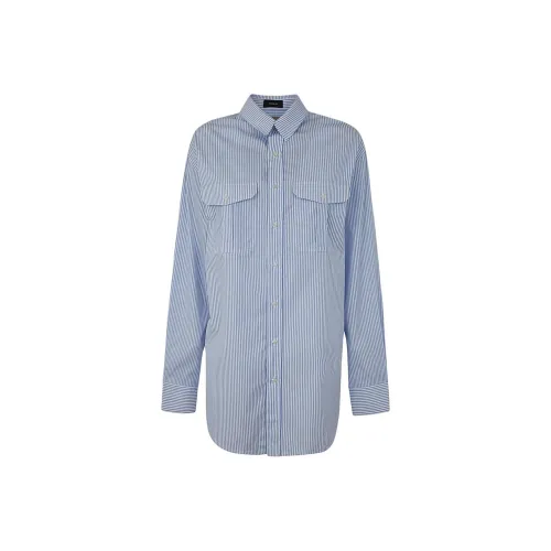 WARDROBE.NYC Blue Женские Длинные Платья с Рукавами