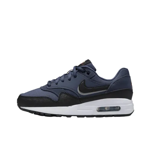 Nike Air Max 1 Abrasion Resistant Беговые кроссовки Синий Детский