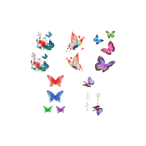 BEAUTY GLAZED 3D Многоцветный Бабочка Милый И Сексуальный Промытый Временные Татуировки