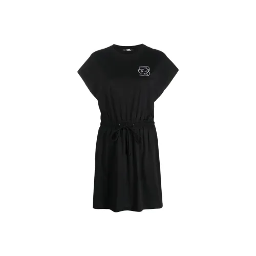 KARL LAGERFELD Короткий рукав Платье Женское Черное