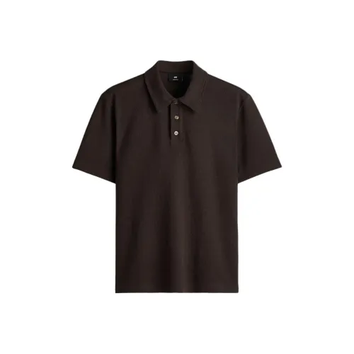 H&M Темно-коричневая мужская поло рубашка