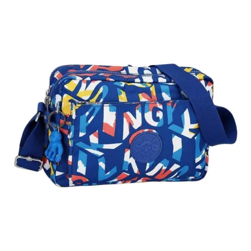 Kipling Полиэстер Сумка через плечо Стандартная Женская Синяя и Многоцветная