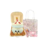 День рождения Торт-Синий + Коробка для еды + Букет + [Сумка для покупок с бантом в виде котенка]