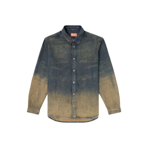 DIESEL Темно-синие мужские рубашки
