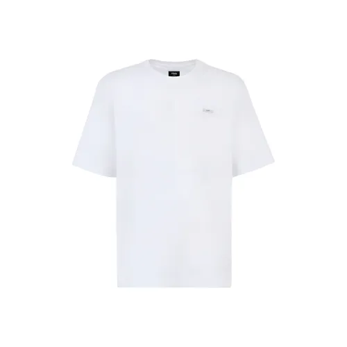 FENDI Пуловер Круглый вырез Повседневный Короткий рукав Комплект T-рубашка Мужская Белая