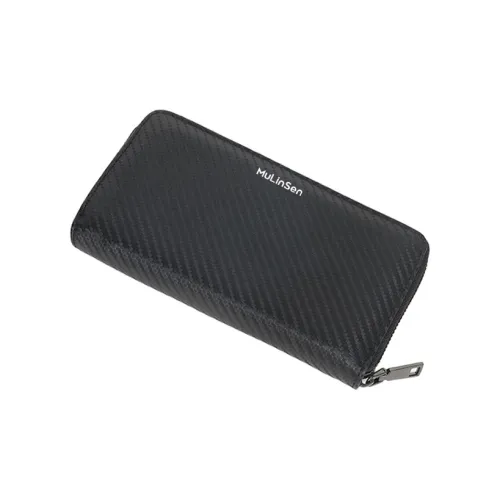 Mulinsen ПУ (полиуретан) Кошелек Стандартный Мужской Углеродное волокно с узором Плетение "Полотня" Крестообразная текстура