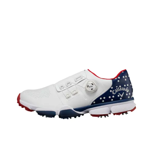 Callaway HYPER CHEV Шокабойки Противоскользящие Низкие Топ Обувь для гольфа Мужская Белый Синий