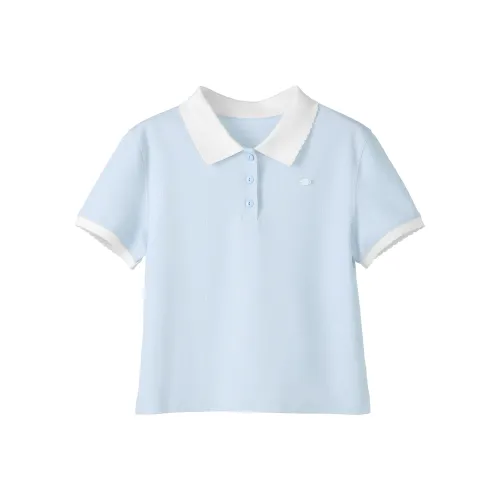 Fstudio Летний Маленький POLO Шея Минималистичный Комплект Короткий Рукав T-Рубашка Женская