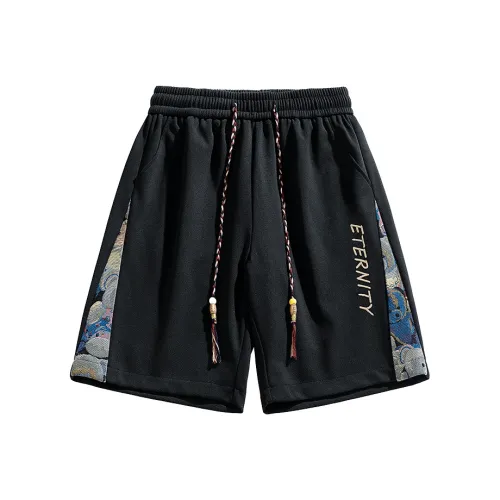 YOUSEKOO Черные Унисекс Повседневные шорты