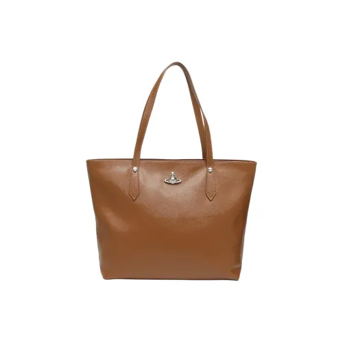 Vivienne Westwood Кожа Тоут Сумка Сумка для покупок Сумка Женская Коричневая