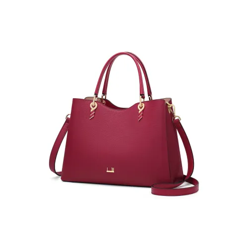 Danxilu Коровья кожа Сумка Большая Женская Бургунди Синий