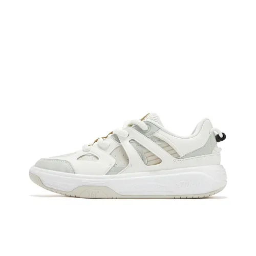 361° Slip-resistant Abrasion-resistant Low-top Skateboard Shoes Men's White Green 361° Противоскользящие Износостойкие Низкие Кеды для Скейтбординга Мужские Белые Зеленые