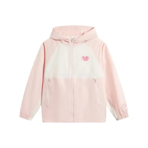 LINING YOUNG Куртка Sports Lifestyle Collection Sports Trendy Collection Бледно-розовый Сливочный Детский