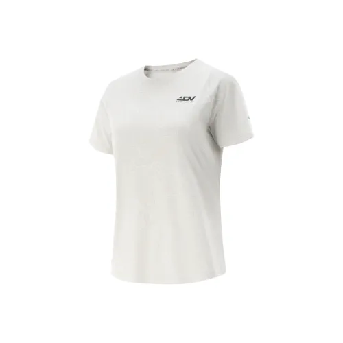 LINING RUNNING Collection Т-рубашка Женская Белая Birch Серый Полное Покрытие С принтом